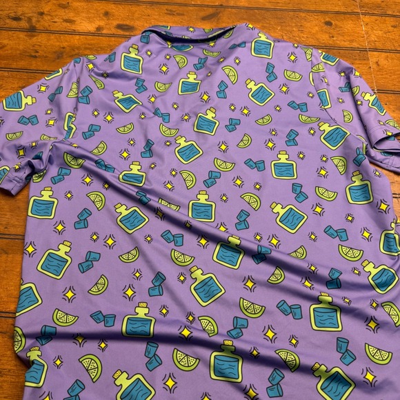 Sunday Swagger Men's Purple Tequila Bottle Lime Golf Polo Shirt Size‎ M - Picture 5 of 6